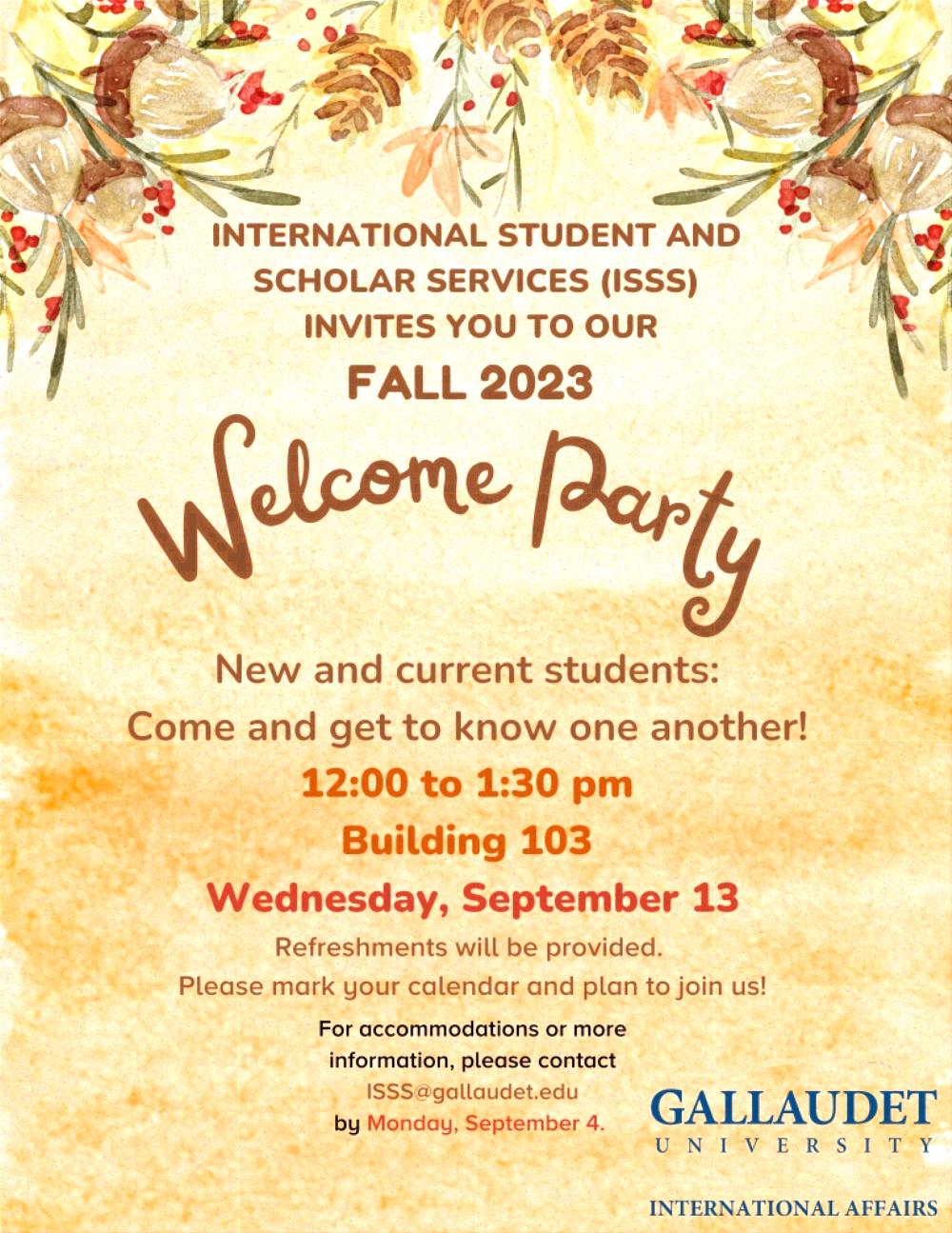 welcome party